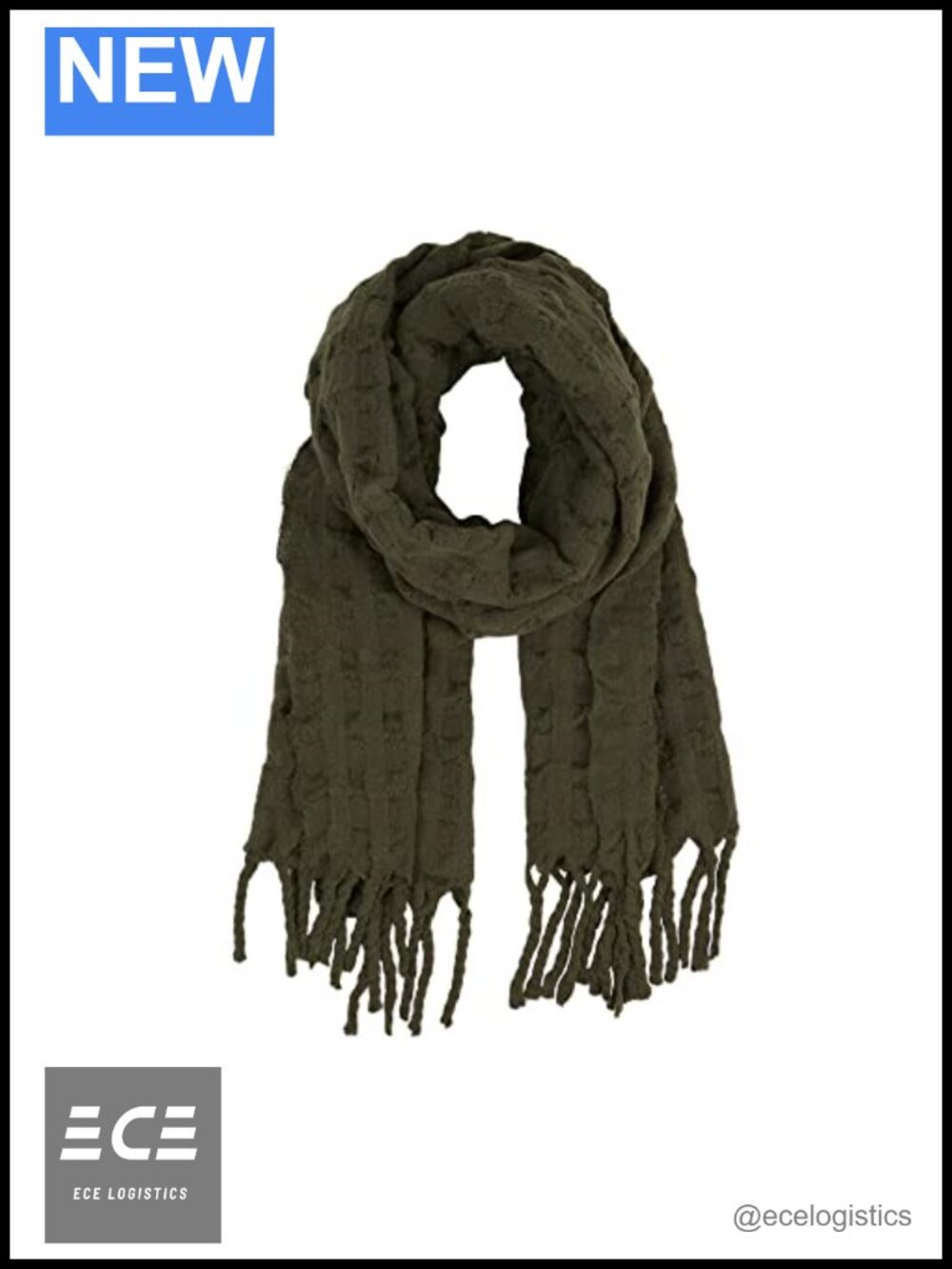 Ultra-Soft Textured Polyester Blend Scarf 71x27 Inch Winter Wrap